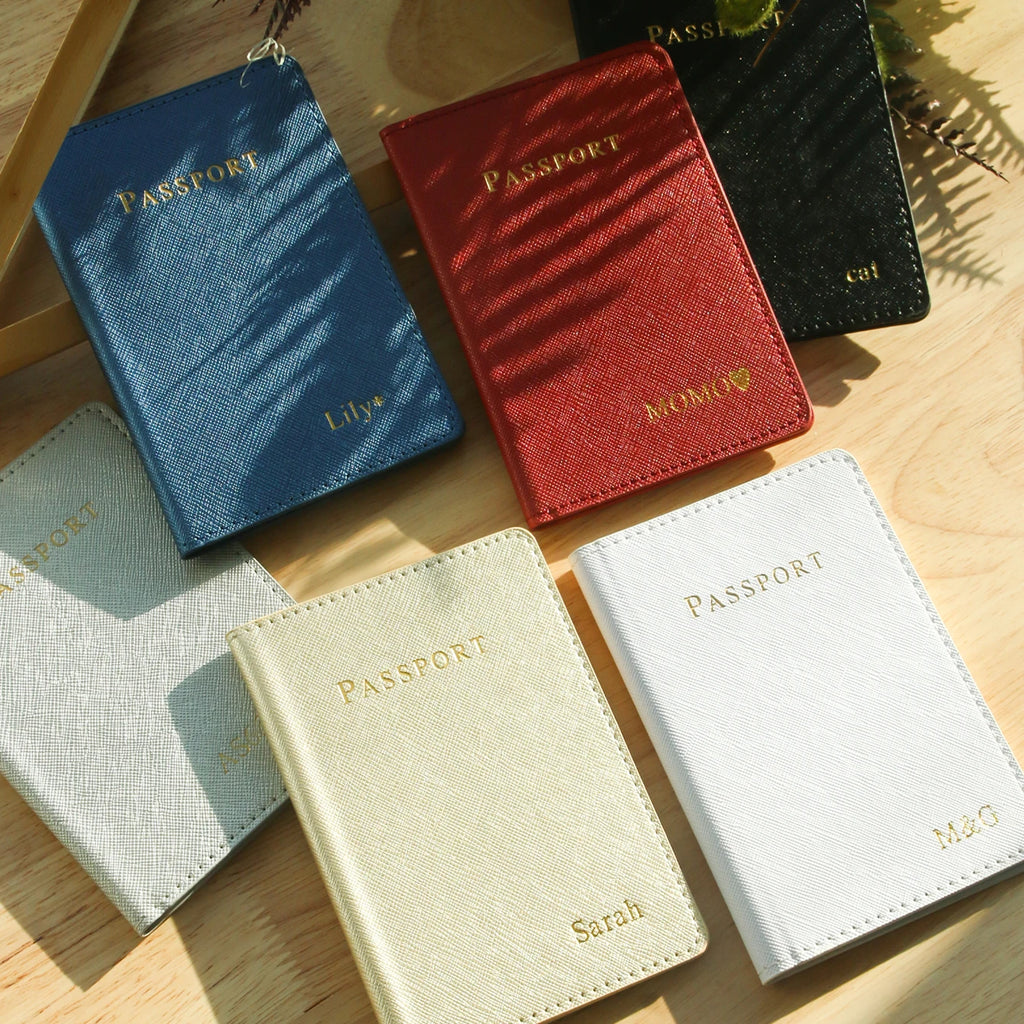 Personalized Passport Holder Customized Hot Stamping Name Passport Customize Letters Cover Passport Holder Travel Wallet