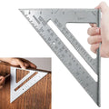7inch Triangle Ruler Aluminum Alloy Straight Angle Measuring Ruler for Building Framing Woodworking Tools Portable Gauging Tool
