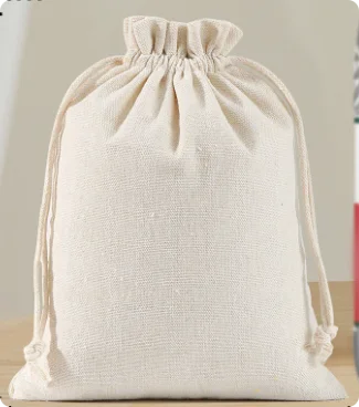10/100 White Gift Bags, White Handmade Bags, Cotton and Linen Bags, Jewelry Display Packaging Warehouse, Customizable Logo