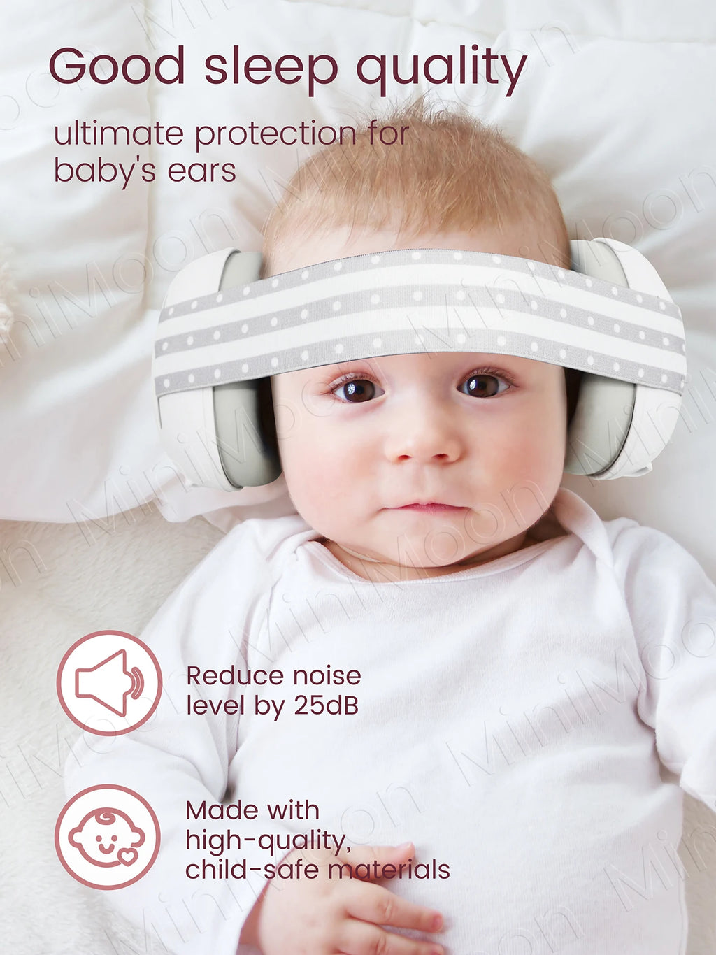 Adjustable Baby Earmuffs, Noise Reducing Headphones for Infant, Ideal for Travel & Sleep