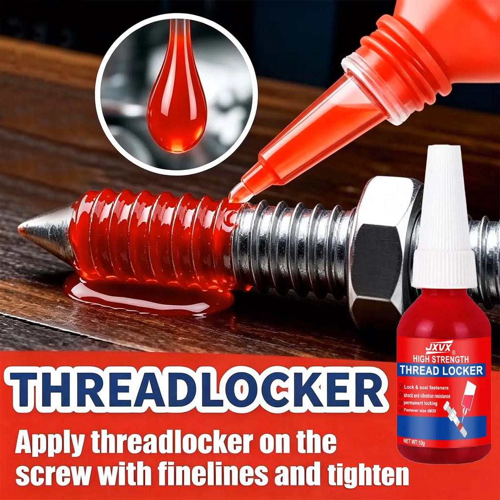 10PCS 10mL 271red Thread Locker Nuts-Bolts Locker Screw Adhesive Lock Tight Seal Fasteners Anaerobic Curing Metal Glue Rustproof