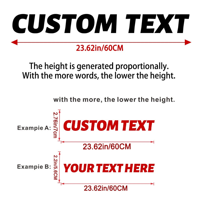 1PC Custom Only Text Car Stickers Front Banner Windshield Waterproof Personalized DIY Vehicle Boat Self-Adhesive Vinyl Decals