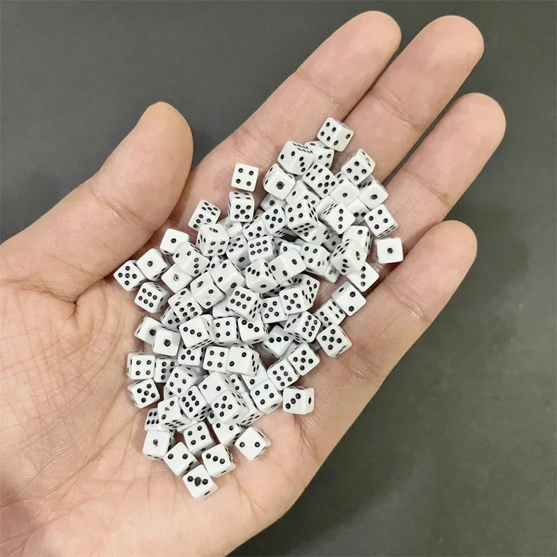 200Pcs 12colors 5*5*5mm Solid Clear Transparent Mini D6 Acrylic Right Angle Point Dice Six Sided Cube For Board Game accessories