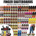 36-160Pcs Fingerboard Finger Mini Skateboard Toy Finger Boards Set with Double Sided Pattern Creative Novelty Finger Toys