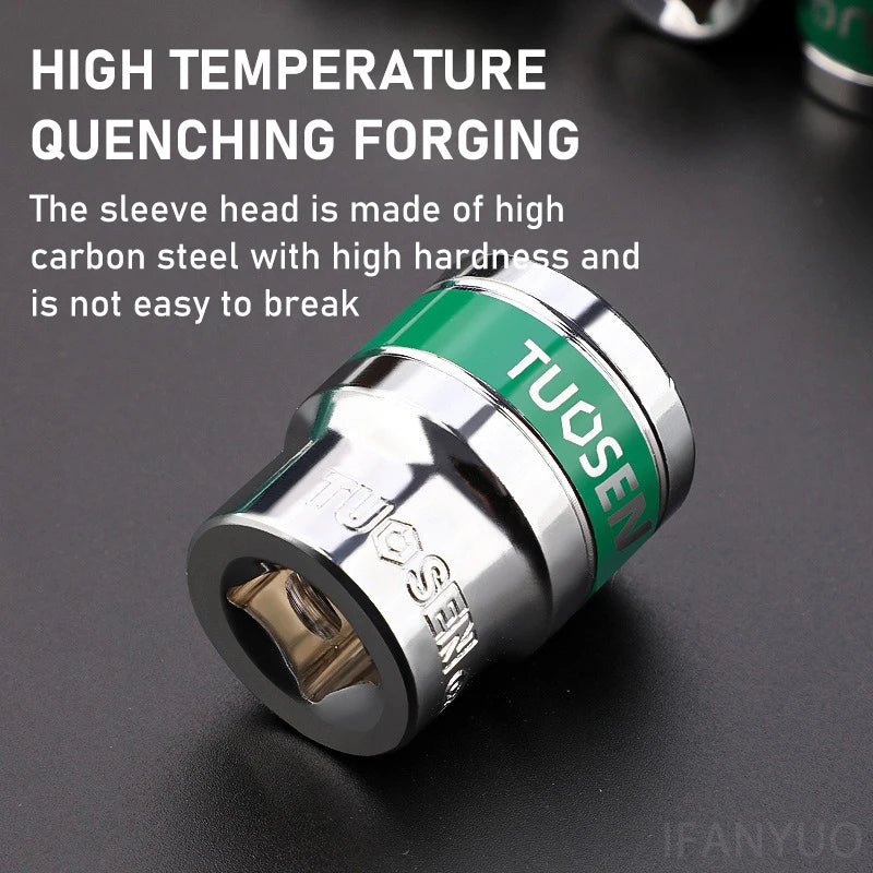 8-22mm 1/2 Inch Metric Hex Short Sockets High-carbon Steel Ratchet Wrench Sleeves High Hardness Impact Short Socket for Repair