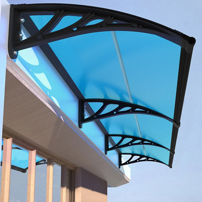 Outdoor Polycarbonate Awning Door Window Canopy Rain Shelter UV Protection Patio Roof Cover with Aluminum Alloy Bracket