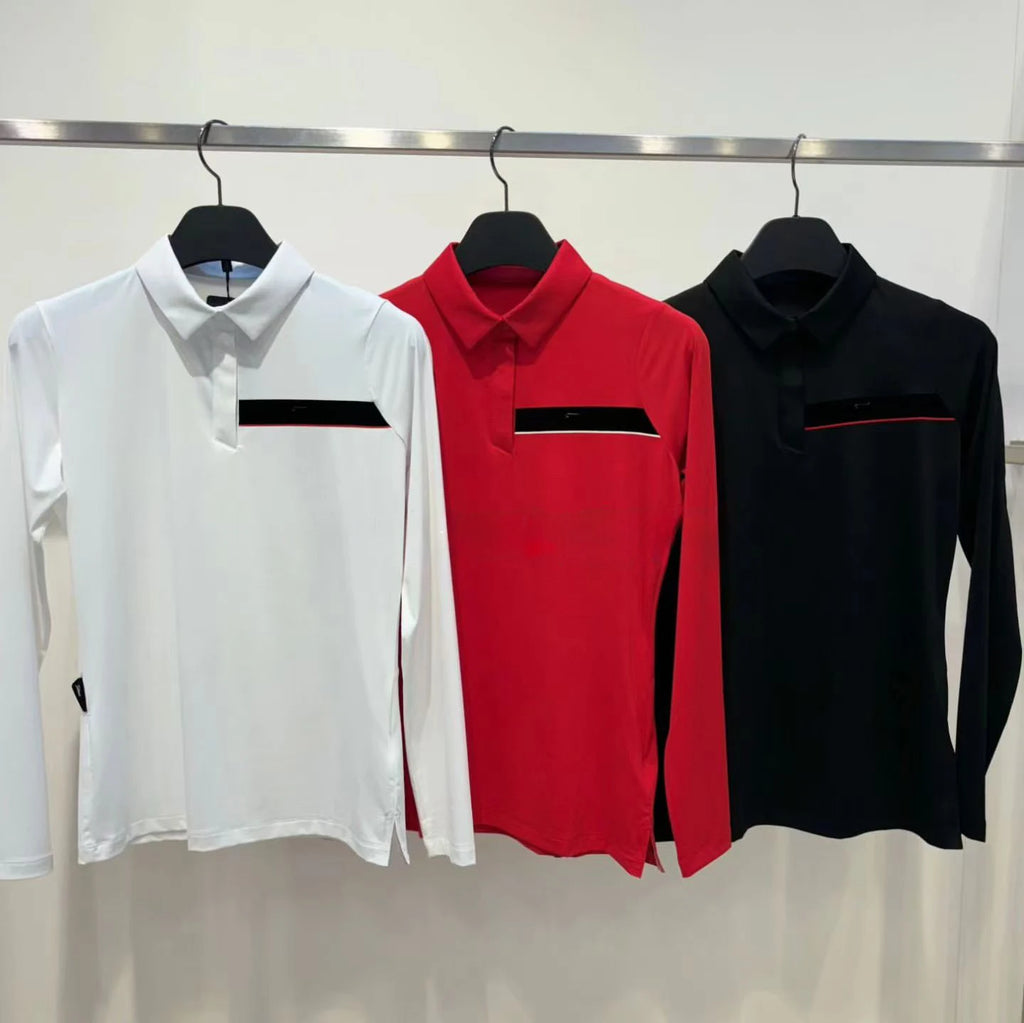 New spring summer unisex golf classicallong sleeves shirt for women laides stretchsports casual wear apparel high end luxury
