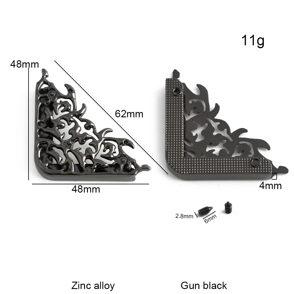 4/30/100PCS 64x64mm,48x48mm Edges Hollow Fixed Decorative Buckle For Handbag Metal Bag Corner Protectors With Screws Accessories