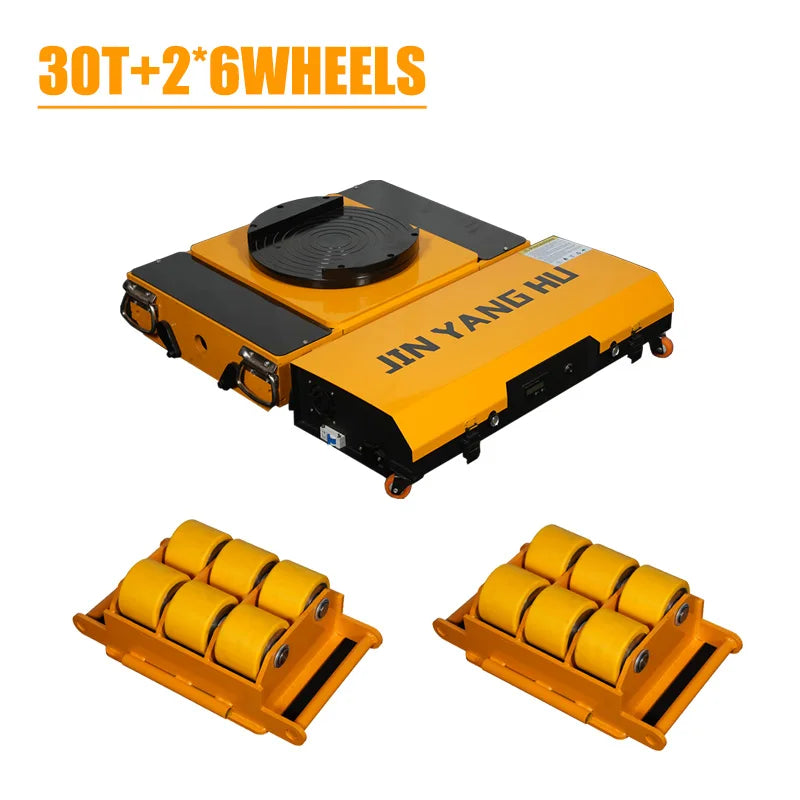 10-60T Wireless Electric Remote Control Heavy Cargo Roller Dolly Moving Transport Trolley for Machinery Workshop Construction