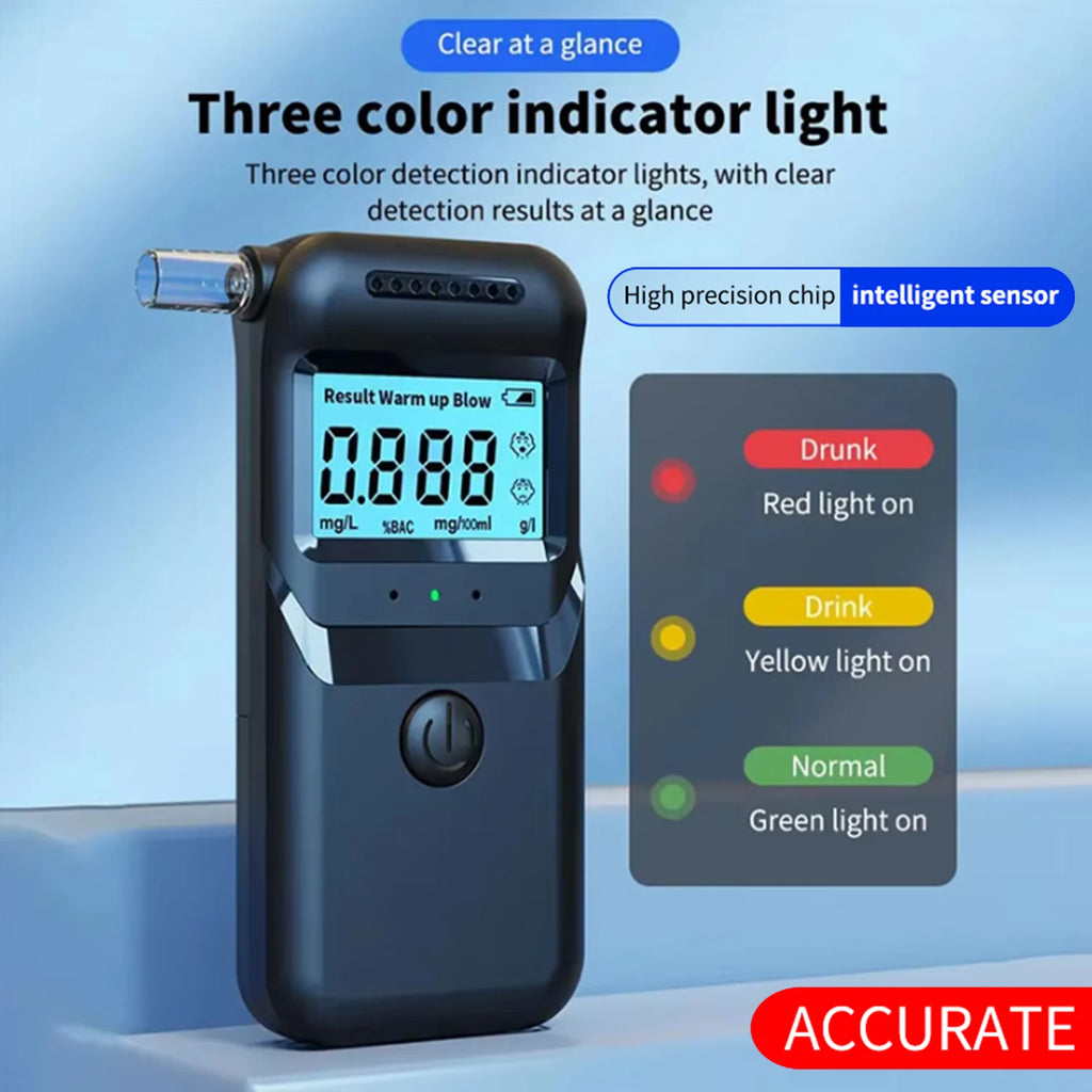 Digital Breathalyzer Alcohol Tester Professional High Precision Car Safety Party Game Health Monitor for Drunk Driving Analyzer