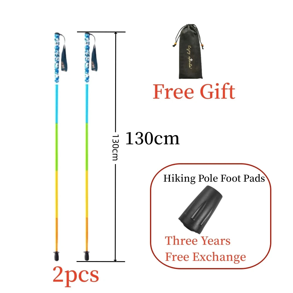 110g Ultra Light Weight Hiking Sticks Retractable Trekking Poles Folding Carbon Fiber Hiking Poles Walking Sticks Trekking Stick