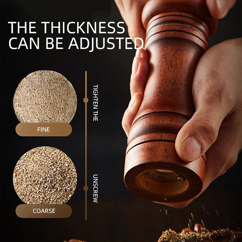 NEW Classical Oak Wood Pepper Spice Mill Grinder Set Handheld Seasoning Adjustable Mills Grinder Ceramic Grinding Core Tools Set