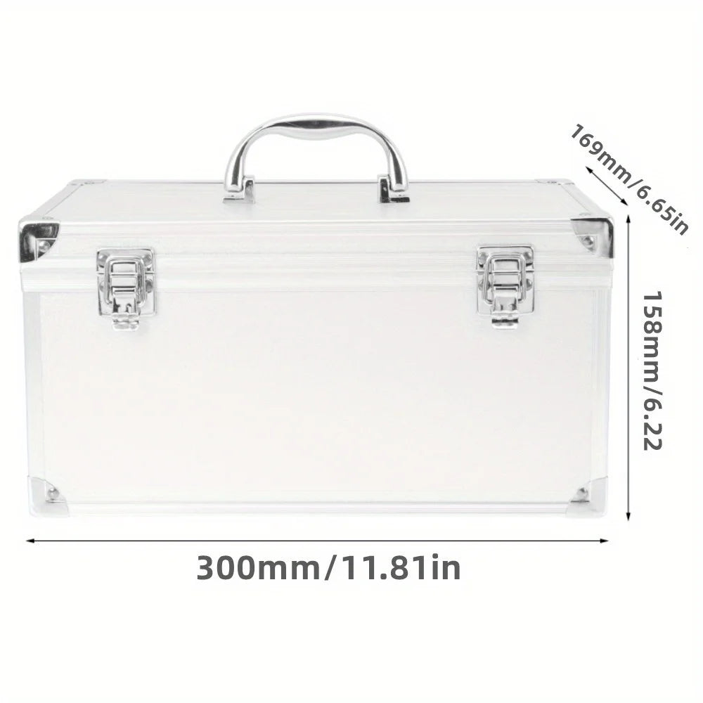 Aluminum Tool Case Multi-Purpose Hard Metal Storage Box for Garage Organization & Toy Storage, Portable Protective Carrying Case