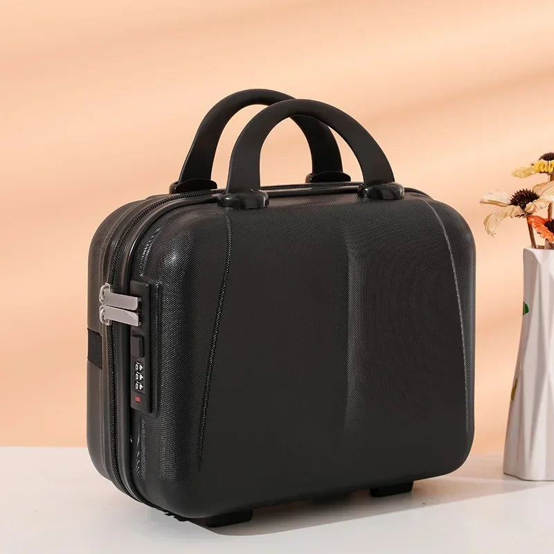 2025 New 14 inch Hard Shell Waterproof Shockproof Portable Mini Suitcase Password Lock Storage Cosmetic Bag Carry-on Luggage