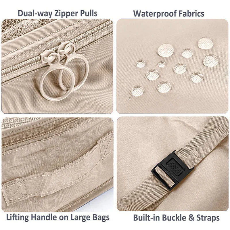 9PCS/Set Packing Cubes For Travel Folding Digital Underwear Shoes Toiletries Pouch Travel Bags Waterproof Travel Storage Bag