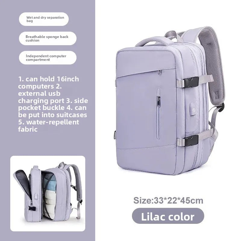 Large Capacity Expandable Travel Backpack Double Shoulder Bag for Business Trips Mountaineering And Computer Carrying