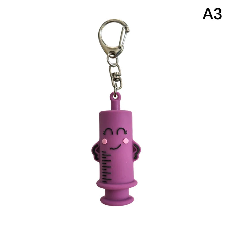 PVC Ampoule Bottle Opener Keychain Syringe-Shaped Cutter Nurse Doctor Aid Medication Vial Breaker Tool