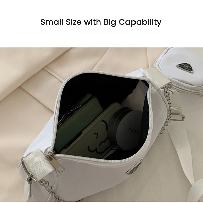 Lightweight Causal Handbag Set Crossbody Bag Nylon Shoulder Bag Handbag 2 in 1 Sling Bag Trend Hand Bag For Women