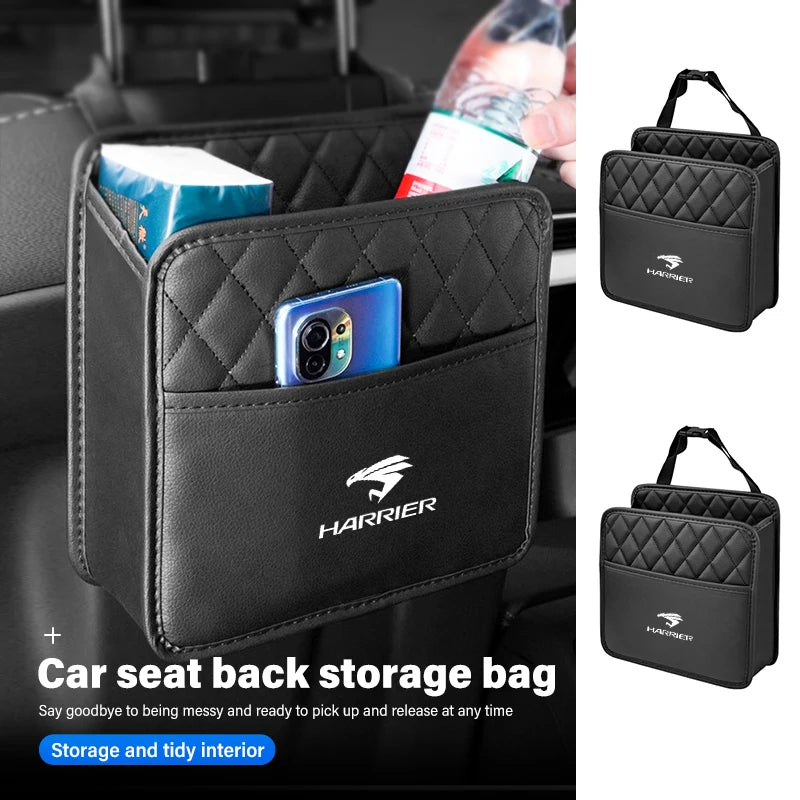 Car Seat Back Storage Leather Multifunction Storage Box For Toyota Harrier 30 60 80 XU30 XU60 XU80 2022 2023