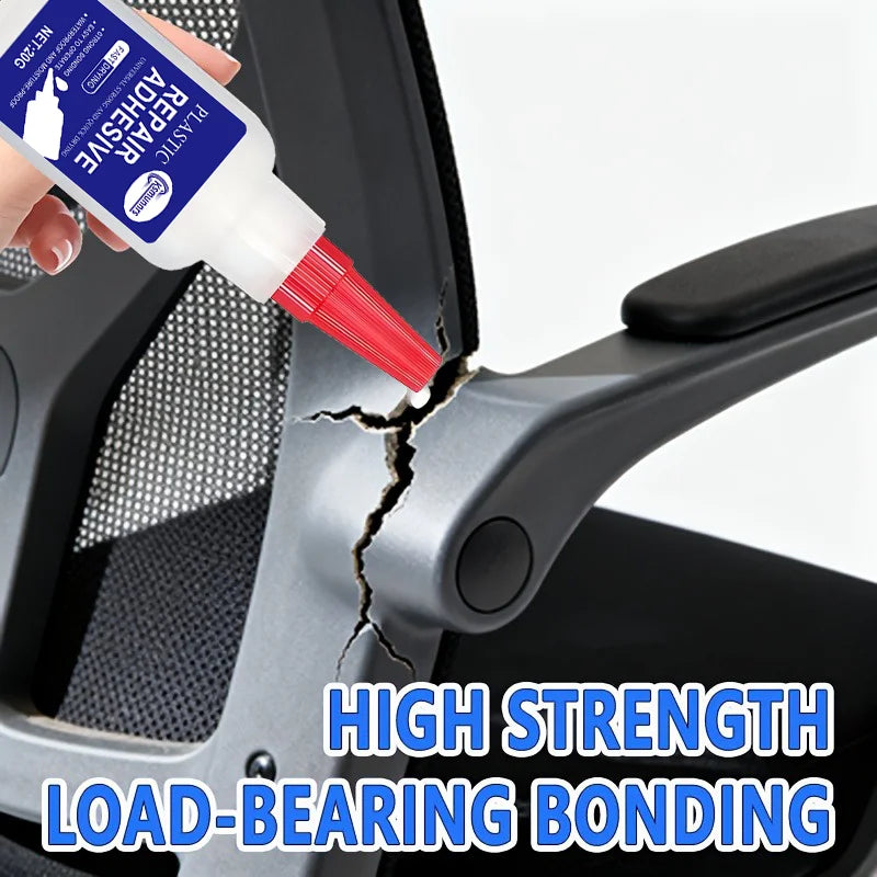 New Plastic Stool Repair Glue - Instant Bonding That Won't Fall Off! Quickly Fixes Cracks, Broken Legs, and Missing Corners. Hig