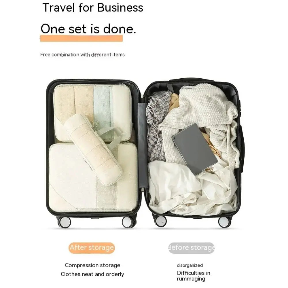 Folding Compression Packing Cubes Mesh Travel Accessories Expandable Packing Organizers Lightweight Luggage Storage Cases