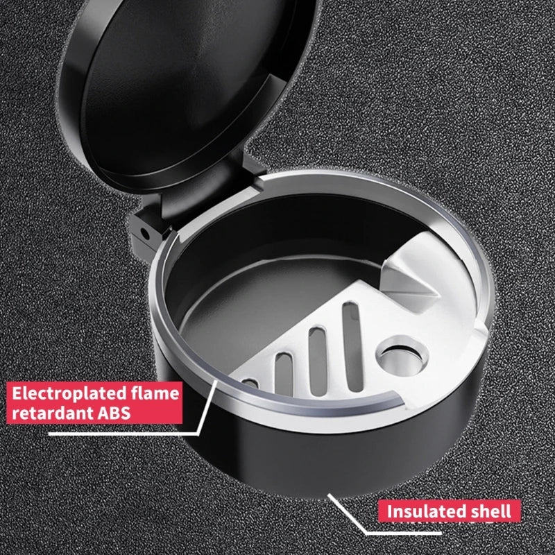 Compact Car Ashtray with Lid Odor Resistant Cigarettes holders Vehicle Cupholder  Ashtray ABS for Car Cup holders