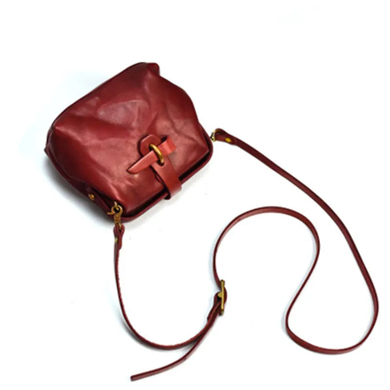 Fashion Genuine Leather Mini Ladies Shoulder Bag Natural First Layer Cowhide Women's Weekend Party Green Small Crossbody Bag