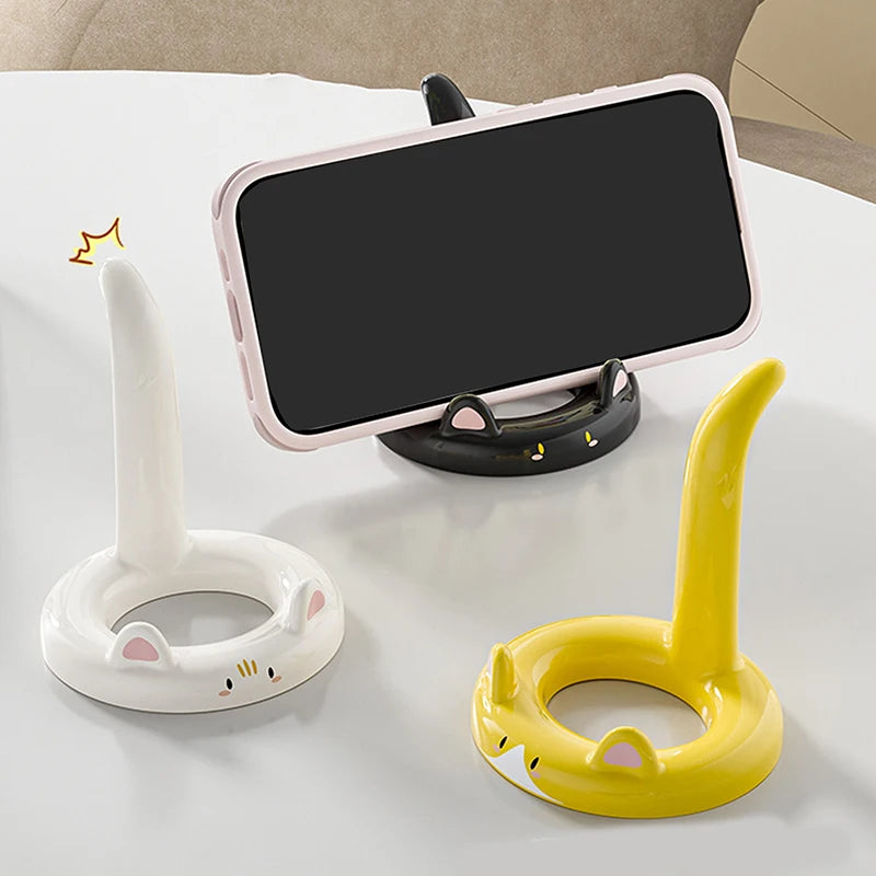 Cute And Sweet Cartoon Cat Mobile Phone Holder, Creative Desktop Mini Mobile Phone Holder, Can Be Used As A Decorative Ornament