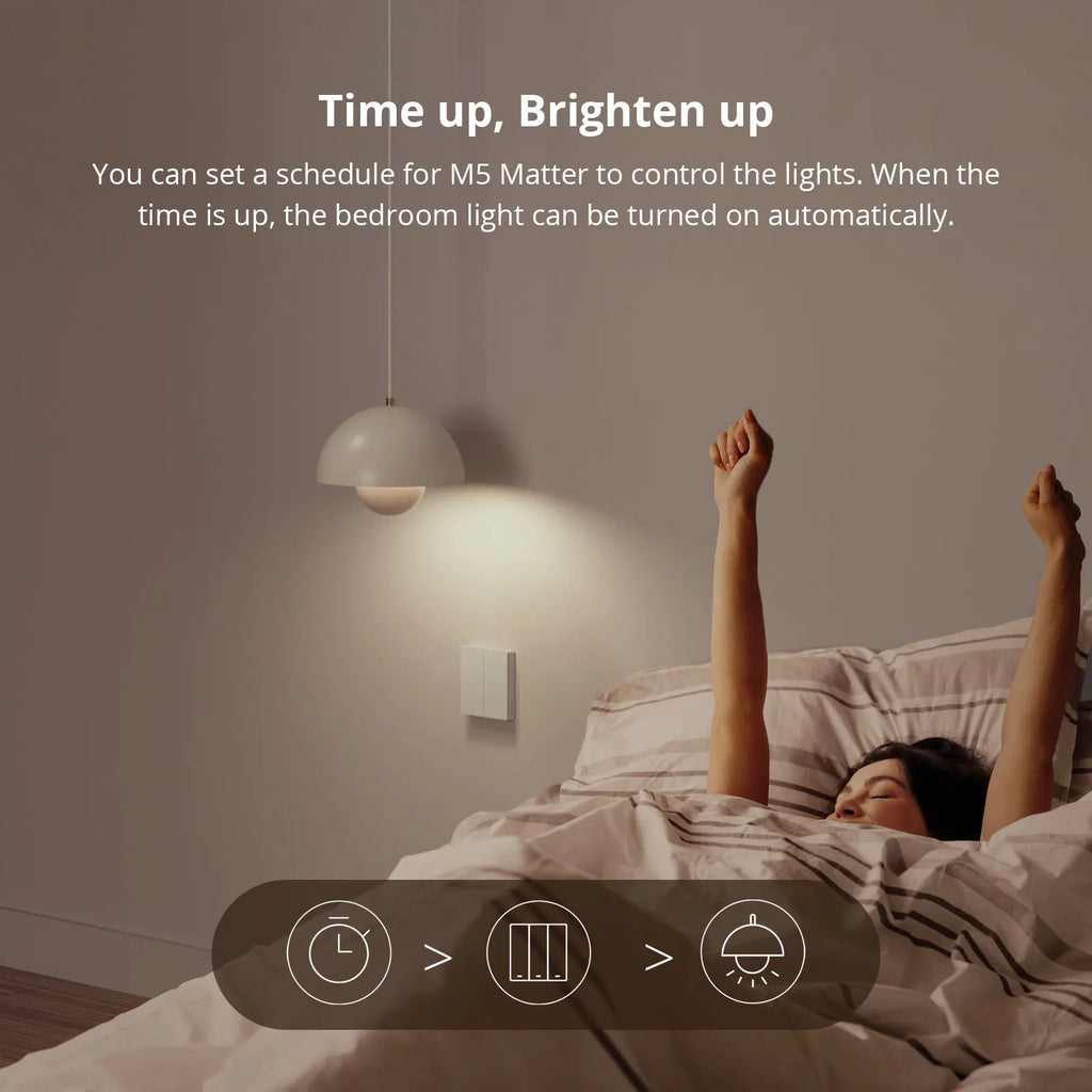 SONOFF M5 Matter SwitchMan WiFi Wall Switch Push Button Switch 120 Type Switch Frame Work with Alexa Google Homekit Alice