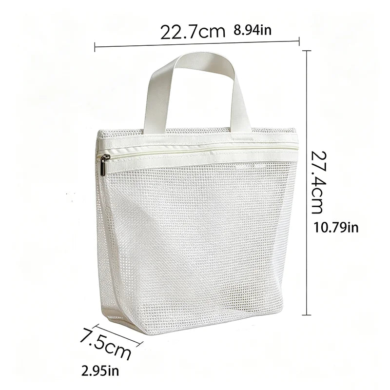 Portable Travel Mesh Wash Bag Transparent Storage Bag Large Capacity Cosmetic Bag Underwear Organizer Pouch