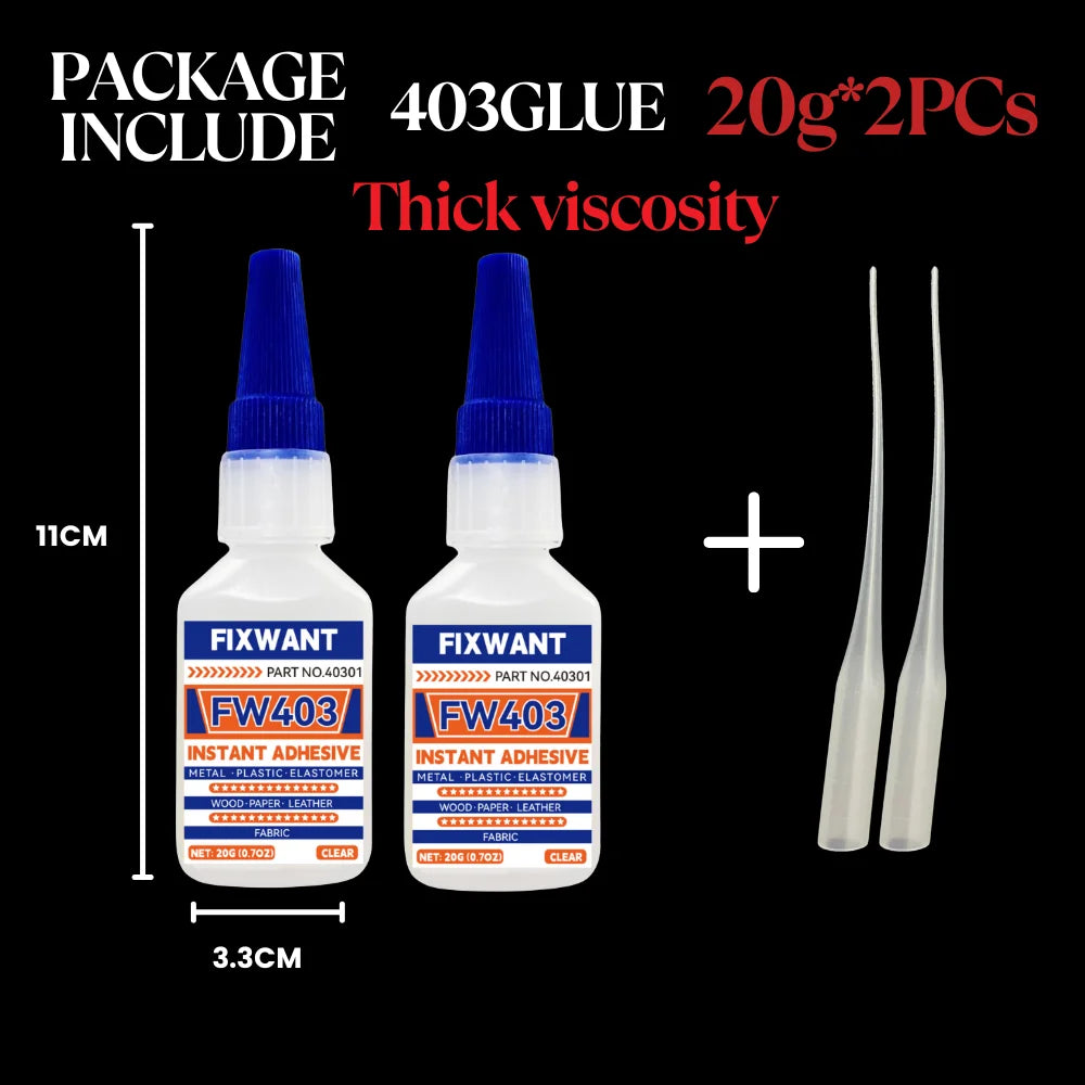 Low Blooming Instant Adhesive 20g - Low Odor Clear Non-Whitening Super Glue for Acrylic, Glass, Transparent Plastic & Jewelry