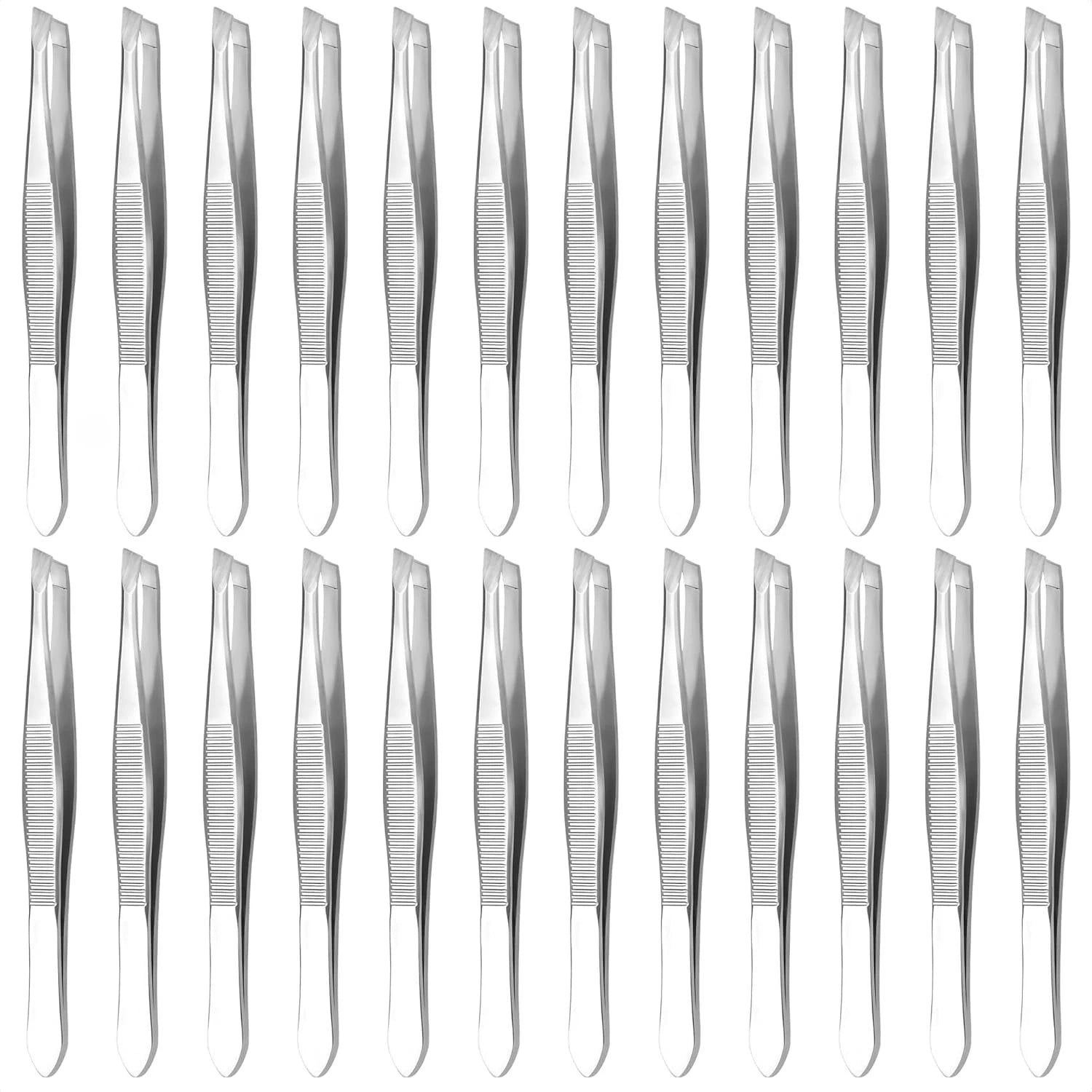 1/11/24 Pcs Tweezers Bulk Pack Stainless Steel Bulk Tweezers Designed for Effortless Eyebrow Plucking Remove Beard Makeup Tools