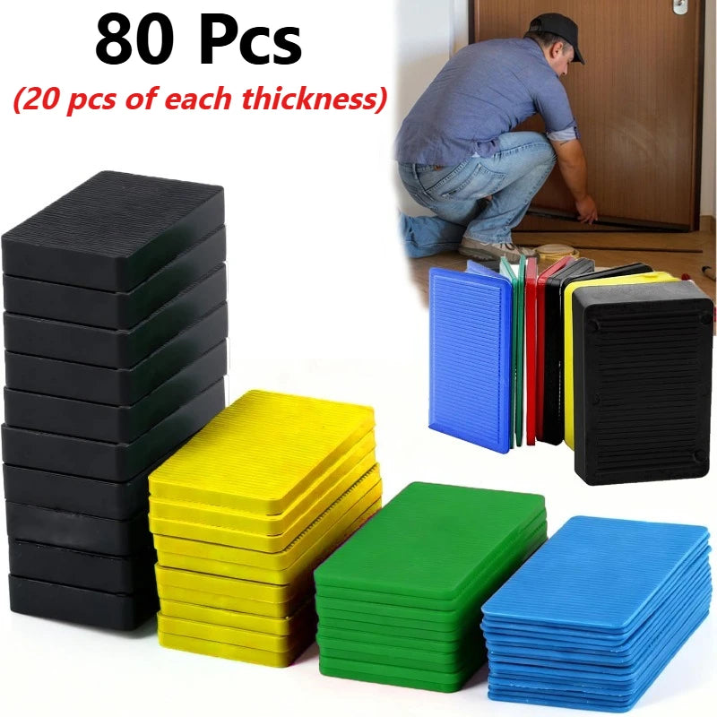 80 Pcs Plastic Tile Spacers,PP Material 4 Sizes Cross Spacers for Wall and Floor Tile Installation - Leveling Spacers Wedges Kit