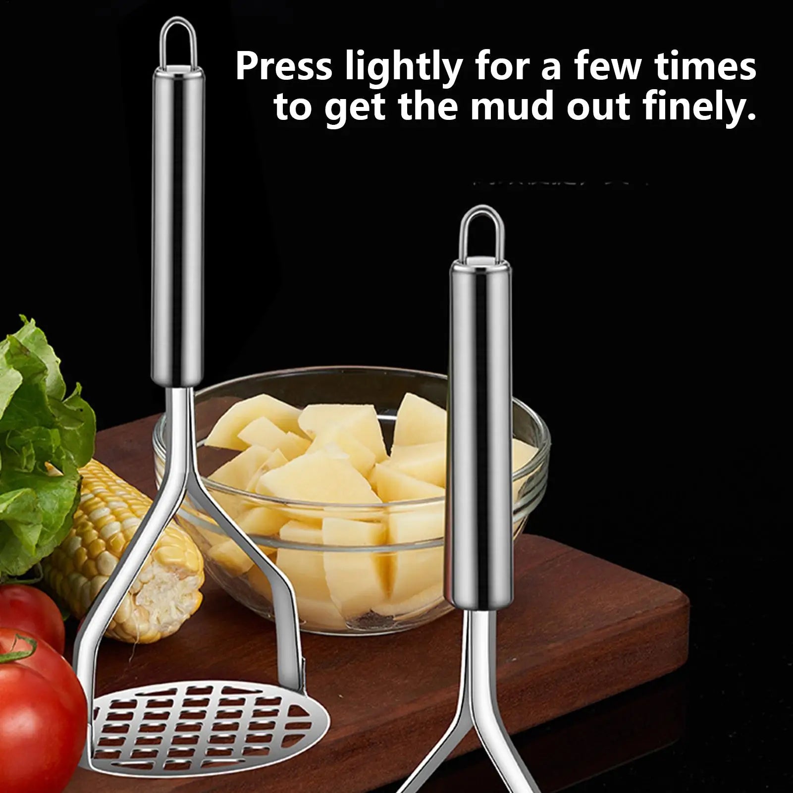 Stainless Steel Potato Masher Stainless Steel Food Masher for Avocado Kitchen Tools Press for Cooking Pureeing Vegetable Fruit