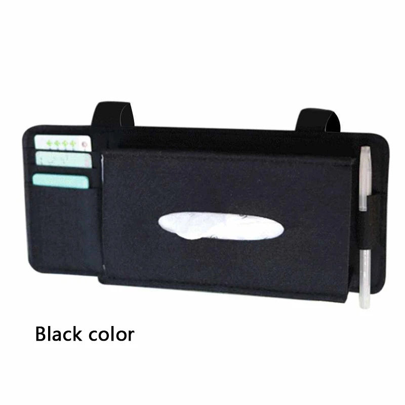 KKJOY Creative Car Sunshade Tissue Box Paper Towel Bag Multi - Function Felt Car Hanging Seat Car Interior Storage Box Supplies