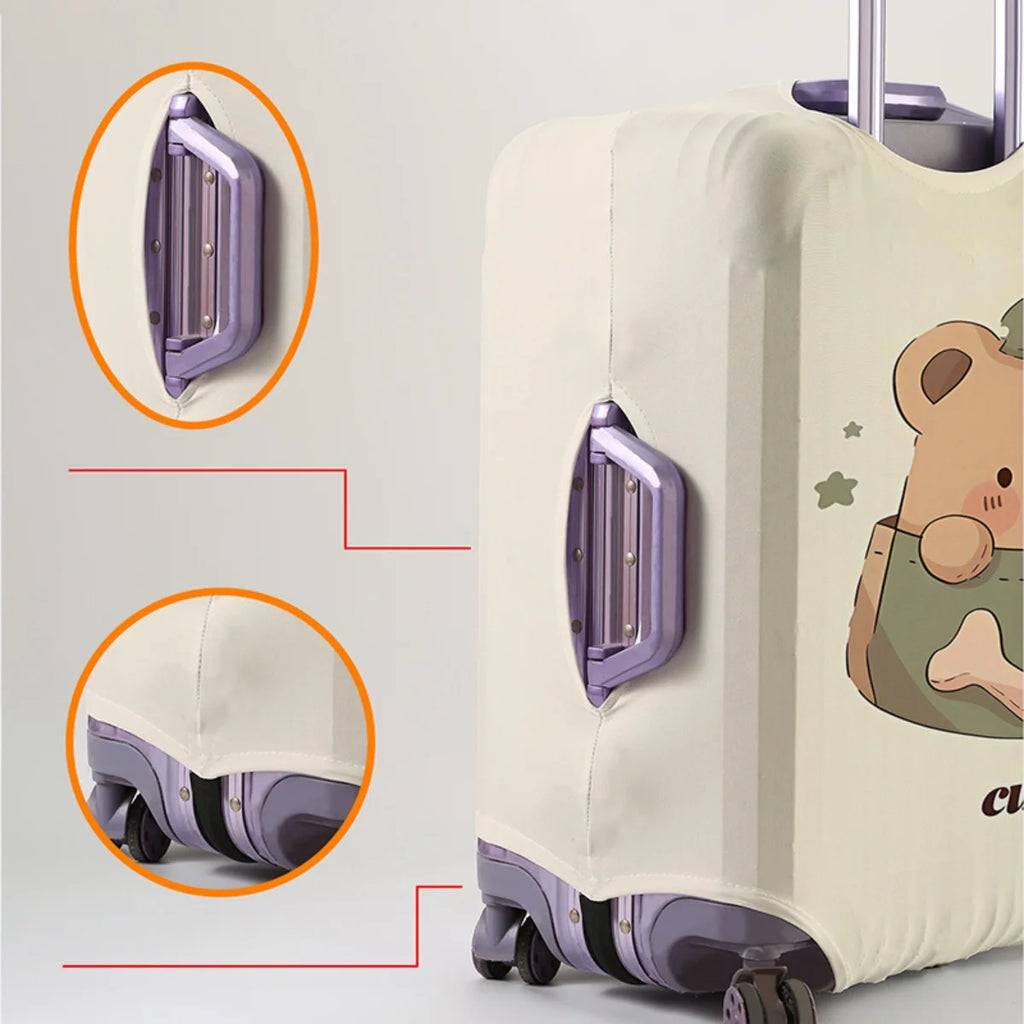Animal pattern luggage protection cover, set suitable for 18-32 inch luggage cover, suitcase handle cover, travel accessories