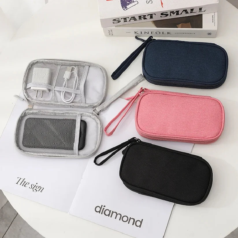 1 New Data Cable storage Bag Travel Storage Bag Portable Waterproof Double-layer Storage Bag Wire Storage Box
