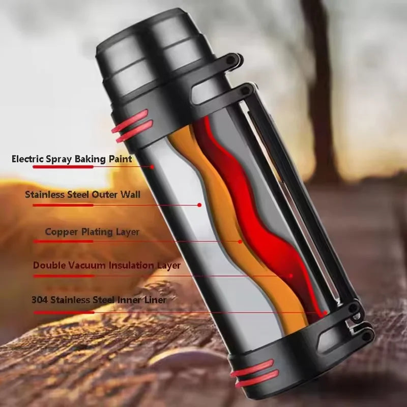 Large-Capacity Stainless Steel 316 Insulated Cup, Portable Travel Water Bottle, Car Tea Infuser, Shoulder-Type Insulated Cup