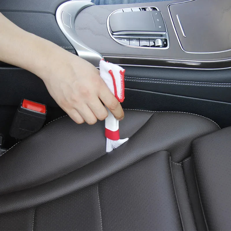 Car Wash Double Head Brushes Air Vent Cleaning Conditioner Grille Duster Wipe Auto Detailing Cleaner Car Interior Cleaning Tools