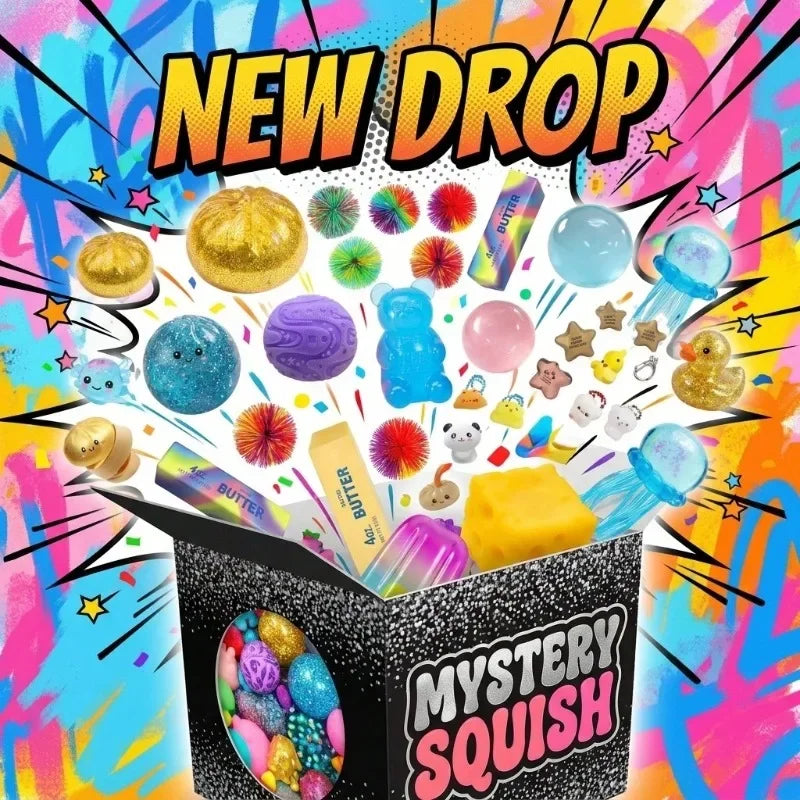 Fun Style Mystery Squish Blind Box Random Cute Sensory Squeeze Toy Stress Anxiety Relief Fidget SurpriseGift For All Ages