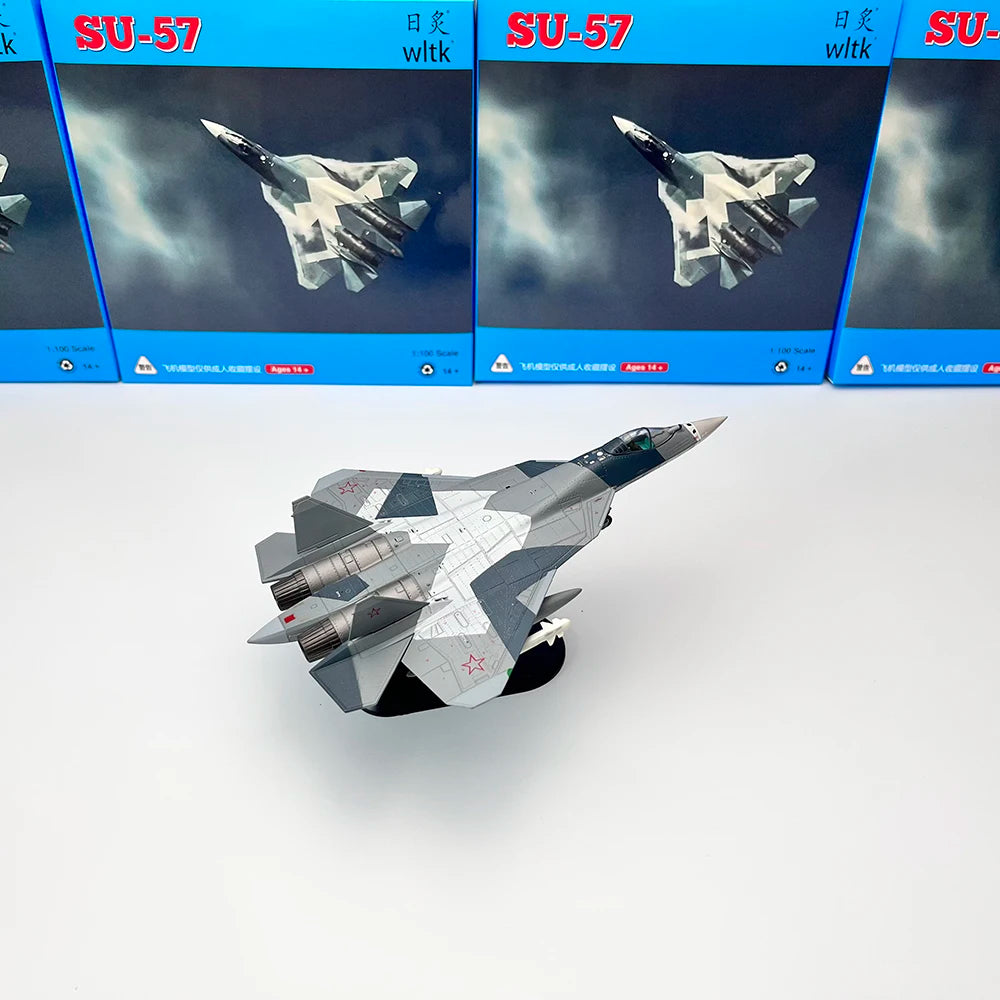 1/100 Scale Russian Air Force SU57 Stealth Fighter Model SU-57 Metal Plane Aircraft Model Gift Display Collection Ornament
