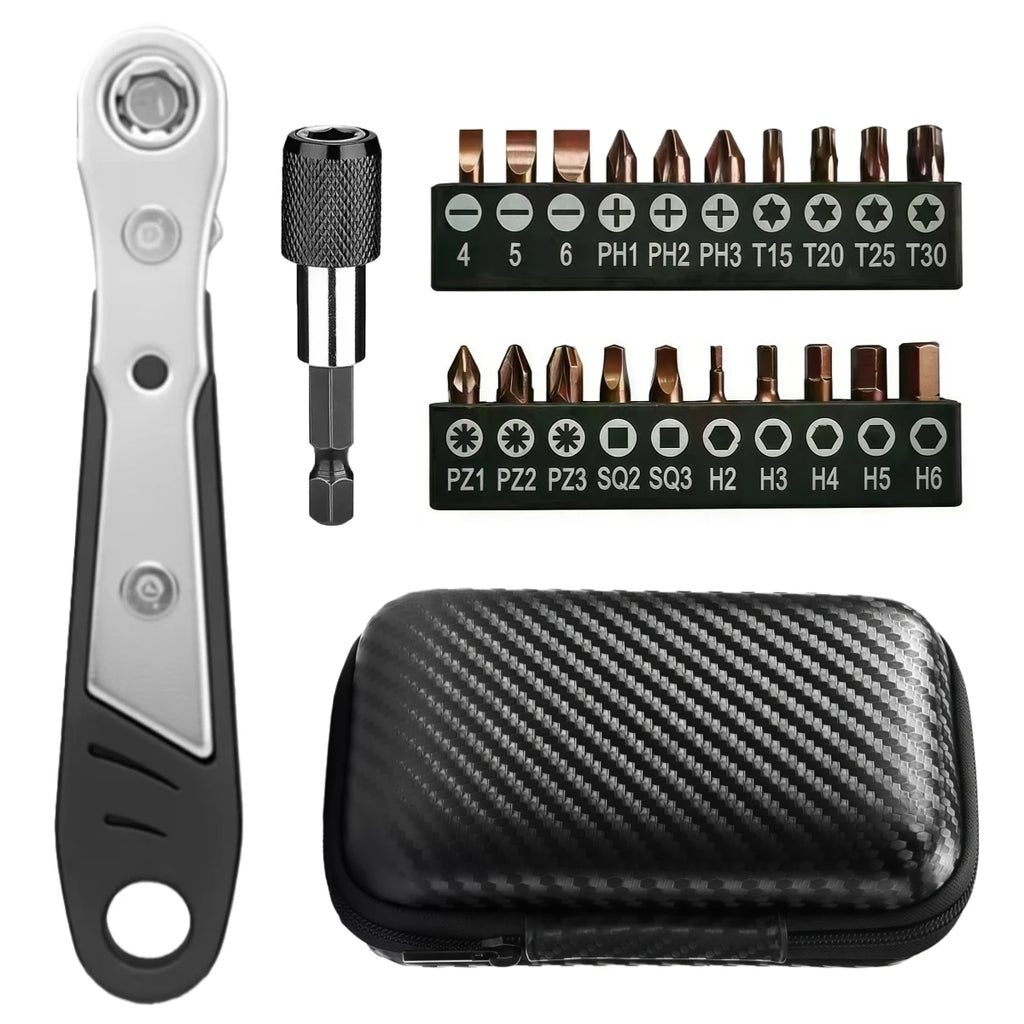 Degree Right Angle, Angled and Offset Screwdrivers for Tight Spaces. Practical, Multifunctional, Professional Mini Ratchet Set