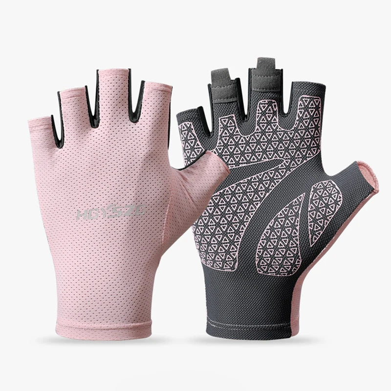 Spring Summer Cycling Gloves for Women Men Breathable Mesh Gym Fingerless Sun Protection Non-slip Quick Dry Hike Fitness Gloves