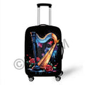 Musical Notes Luggage Cover Rock Guitar Piano Drum Graphic Suitcase Covers Elastic Trolley Case Protective Cover for Travel