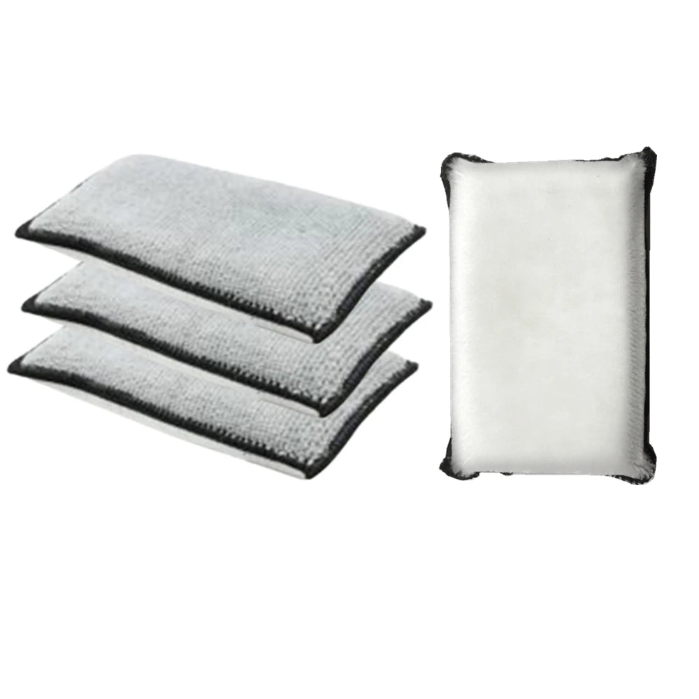 4PCS Suede Sponge Interior Detailing Scrubbing Wax Sponge Microfiber Towel to Clean The Car