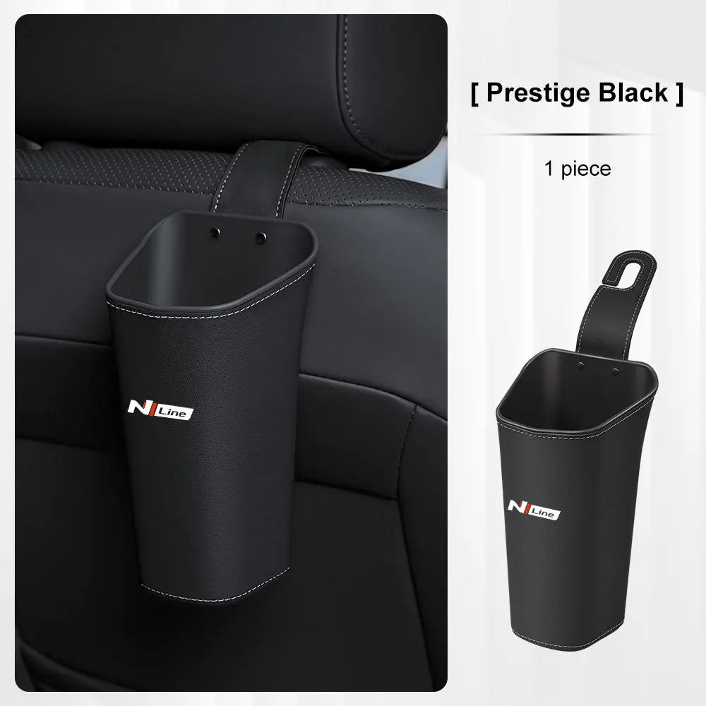 Car Seat Back Trash can For Hyundai N Line Sonata I20 Elantra Santafe Accent Tucson water cup holder Door Storage Bin Accessory