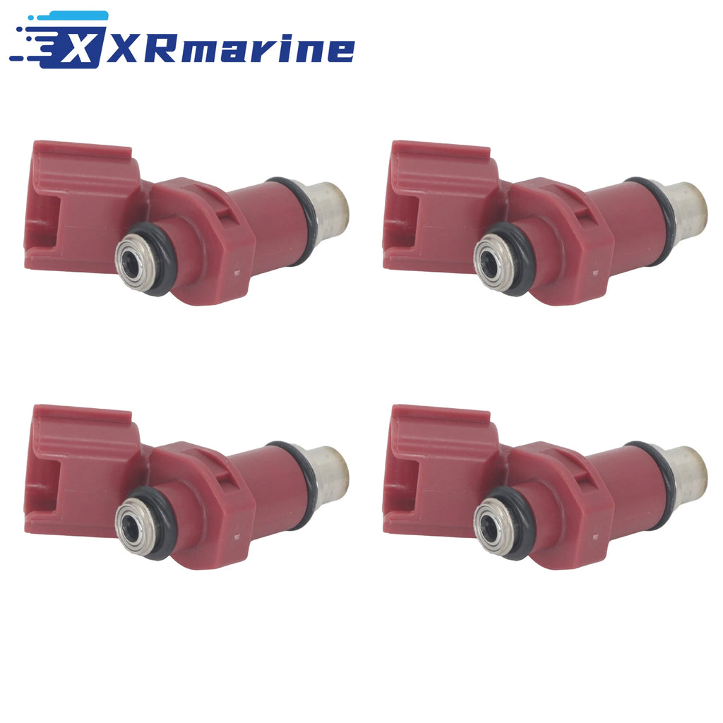 4 Pcs Fuel Injectors 10 Holes 6D8-13761-00 for Yamaha 4 Stroke F 75 80 90 100 HP Outboard Engine 6D8-13761-00-00 6D8-13761