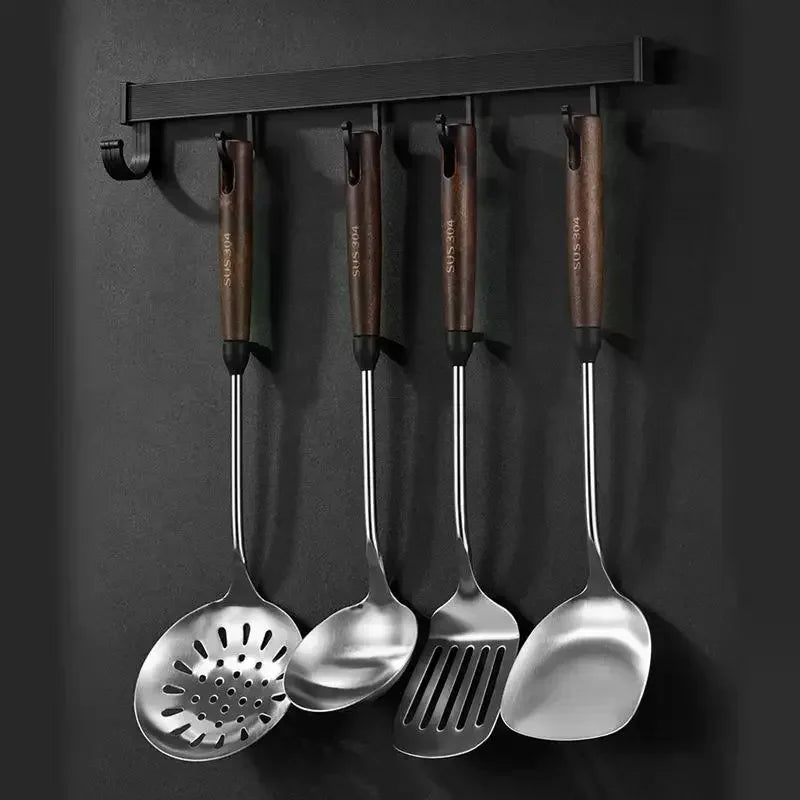 1Pcs Stainless Steel Turner With Wooden Handle Heat-Resistant Long Handle Soup Ladle Spatula Kitchen Cooking Utensils