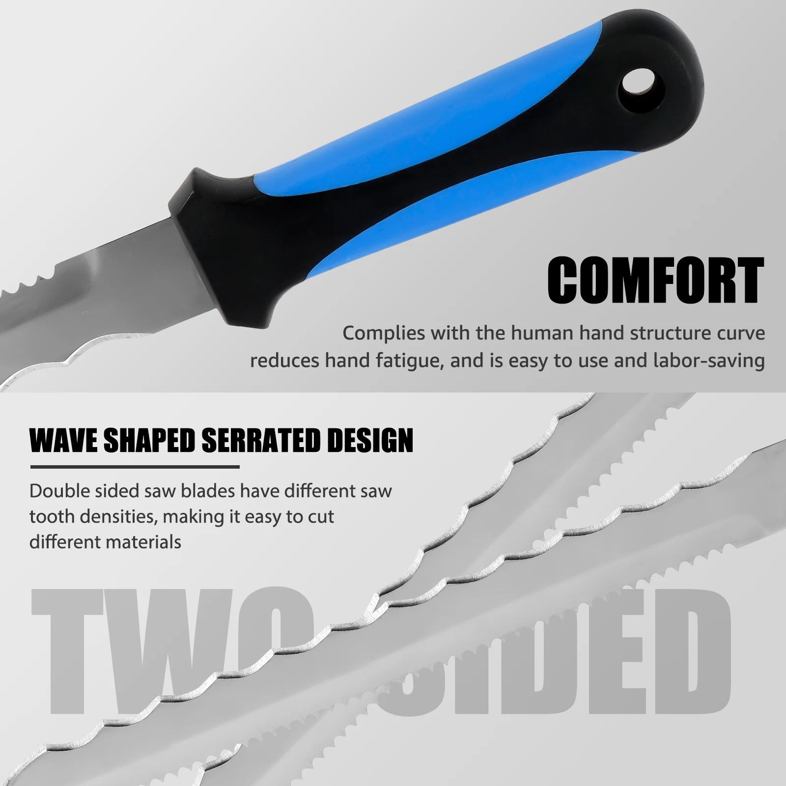 1/2 Pcs Insulation Knife with Sheath Rustproof Double Sided Serrated Duct Knife Tool for Cutting Heat Material Foam Styrofoam