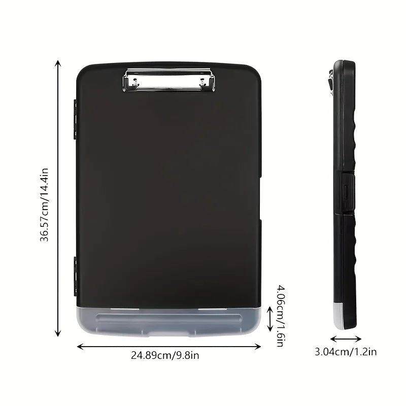 1pc XP010 Large A4 Waterproof File Box with Pen Slot, Desktop Plastic Document Holder and Writing Board Organizer